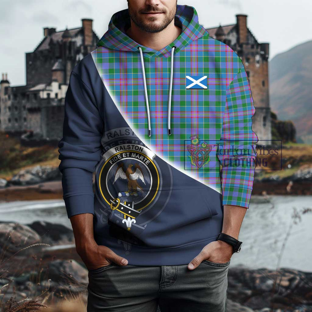 Ralston Tartan Hoodie with Personalised National Flag and Family Crest Half Style - Tartanvibesclothing Shop