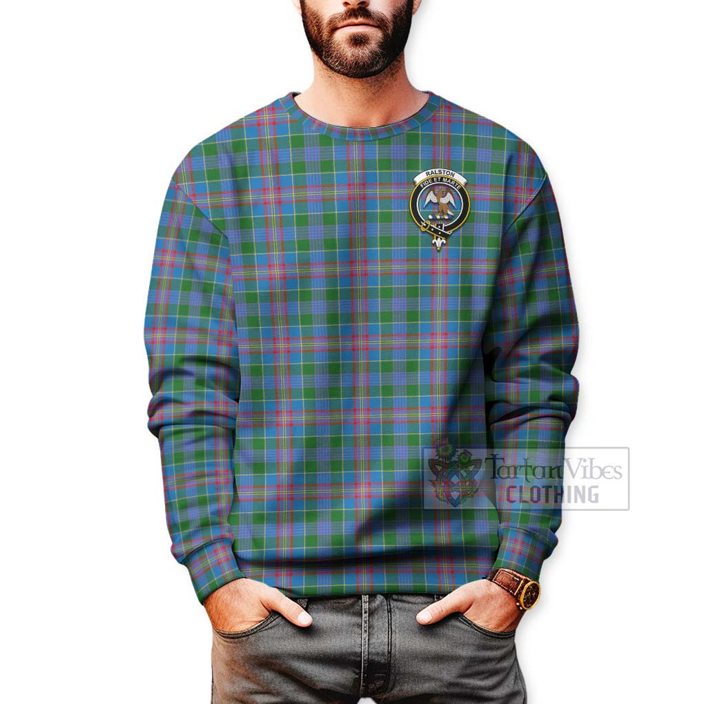 Tartan Vibes Clothing Ralston Tartan Sweatshirt with Family Crest Celtic Skull Style