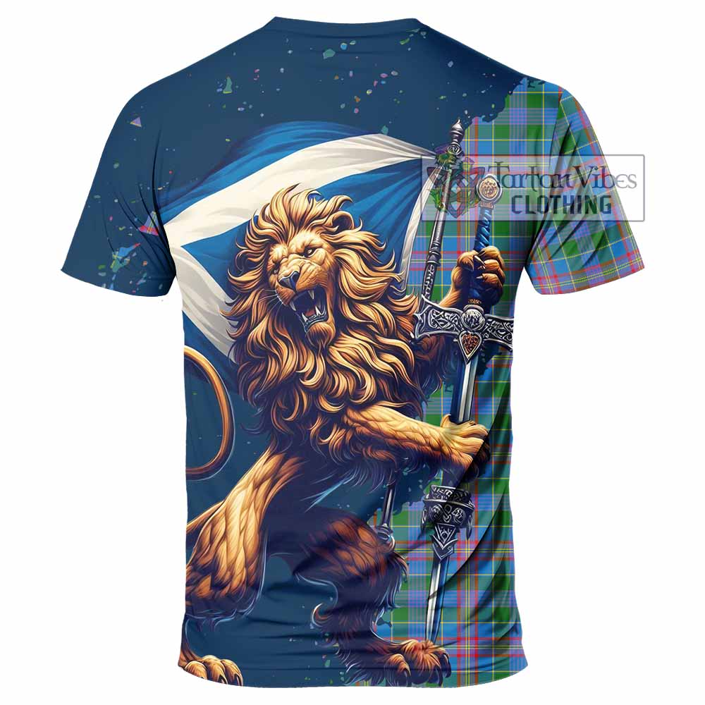 Tartan Vibes Clothing Ralston Tartan Family Crest T-Shirt with Scottish Majestic Lion