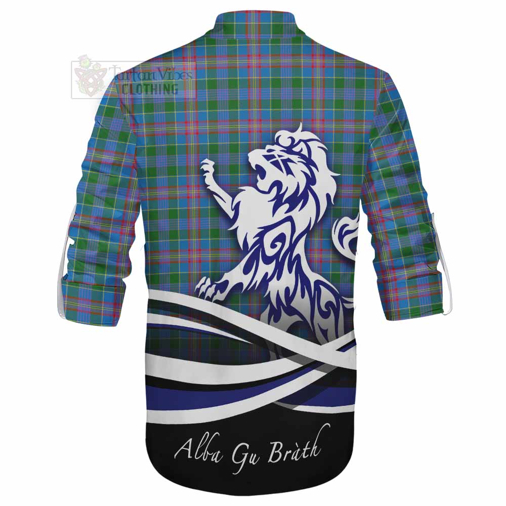 Tartan Vibes Clothing Ralston Tartan Ghillie Kilt Shirt with Alba Gu Brath Regal Lion Emblem