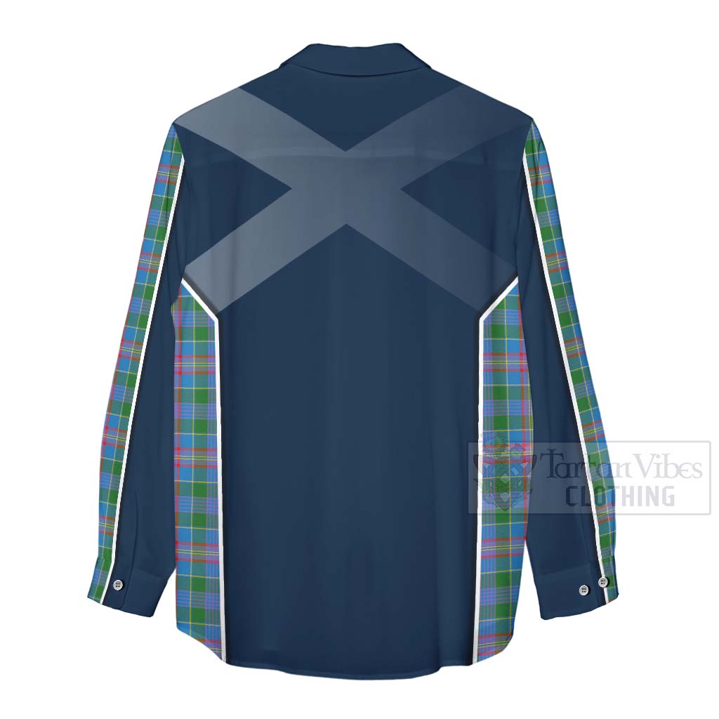 Tartan Vibes Clothing Ralston Tartan Women's Casual Shirt with Family Crest and Scottish Thistle Vibes Sport Style