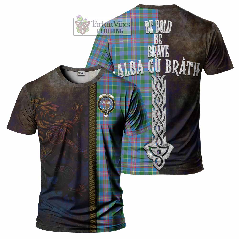 Ralston Tartan Family Crest T-Shirt Alba Gu Brath Be Brave Lion Ancient Style - Tartan Vibes Clothing