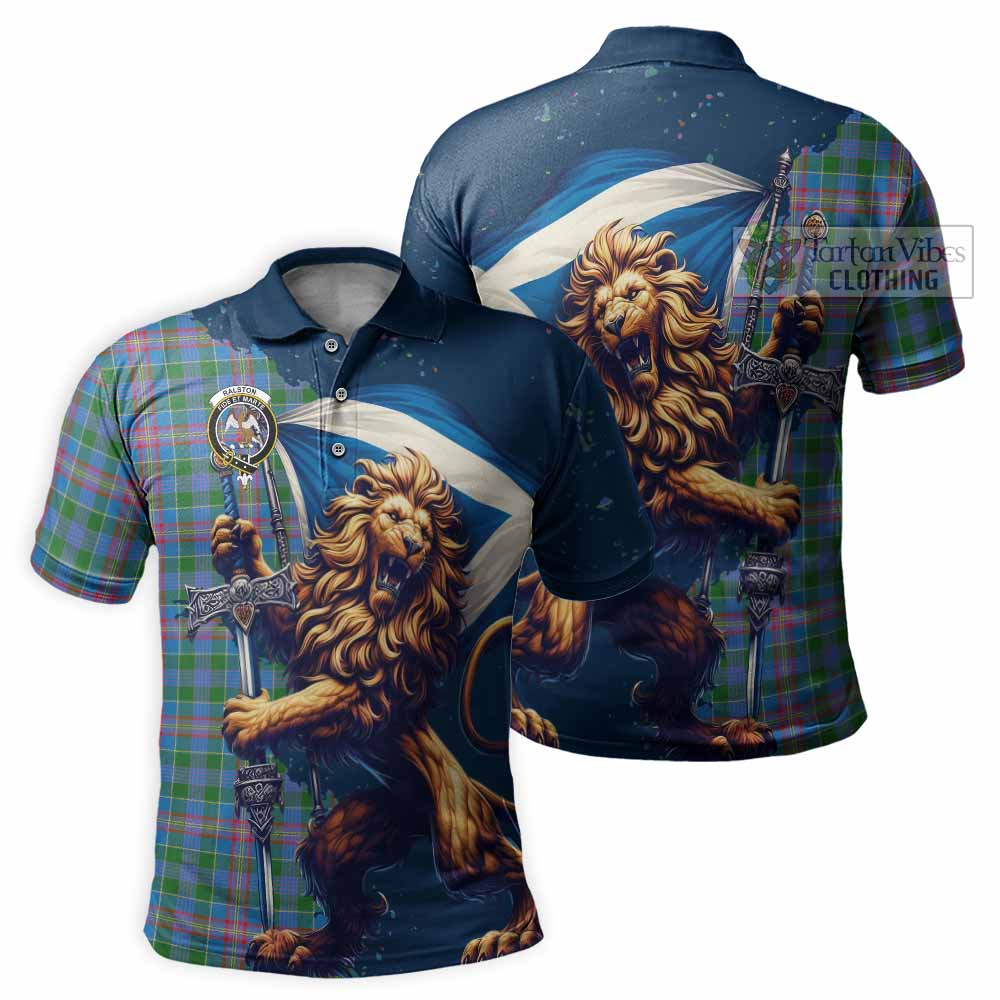 Tartan Vibes Clothing Ralston Tartan Family Crest Men's Polo Shirt with Scottish Majestic Lion