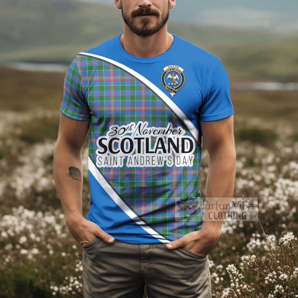 Tartan Vibes Clothing Ralston Family Crest Tartan T-Shirt Celebrate Saint Andrew's Day in Style