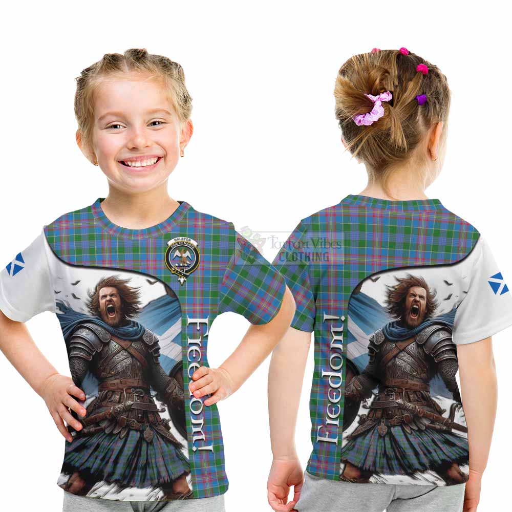 Tartan Vibes Clothing Ralston Crest Tartan Kid T-Shirt Inspired by the Freedom of Scottish Warrior