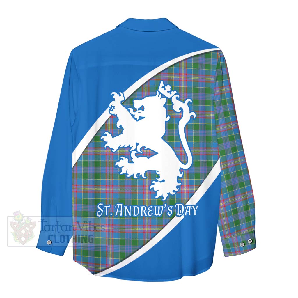 Tartan Vibes Clothing Ralston Family Crest Tartan Women's Casual Shirt Celebrate Saint Andrew's Day in Style