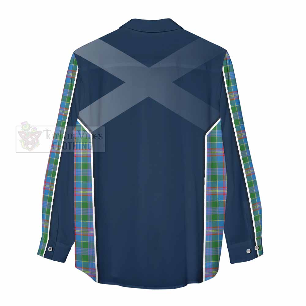 Tartan Vibes Clothing Ralston Tartan Women's Casual Shirt with Family Crest and Lion Rampant Vibes Sport Style