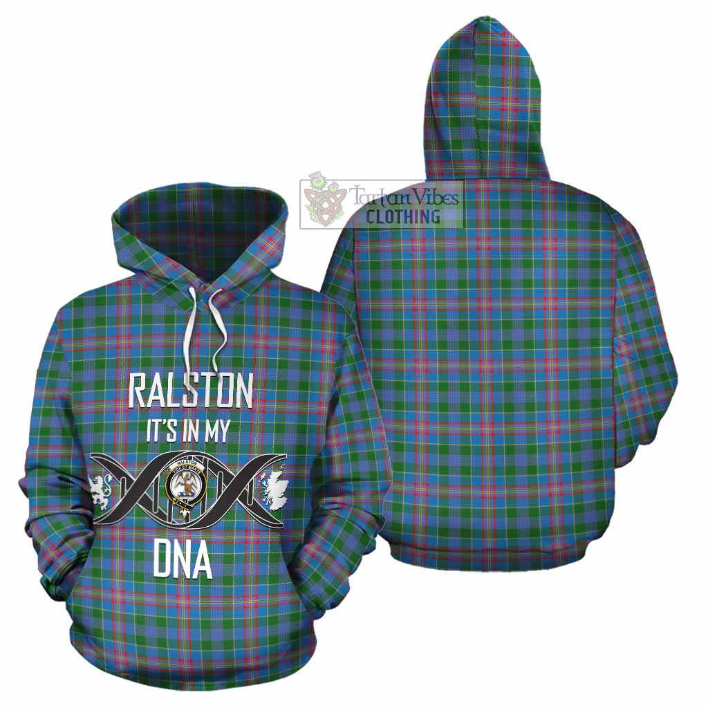 Tartan Vibes Clothing Ralston Tartan Cotton Hoodie with Family Crest DNA In Me Style