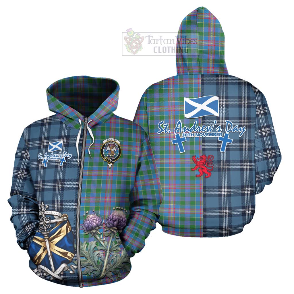 Tartan Vibes Clothing Ralston Tartan Hoodie Happy St. Andrew's Day Half Tartan Style