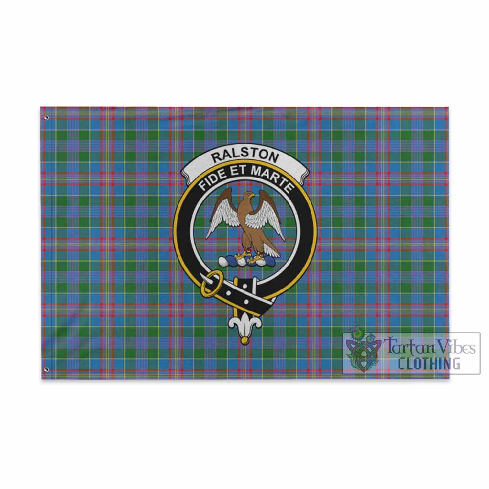 Tartan Vibes Clothing Ralston Tartan House Flag with Family Crest