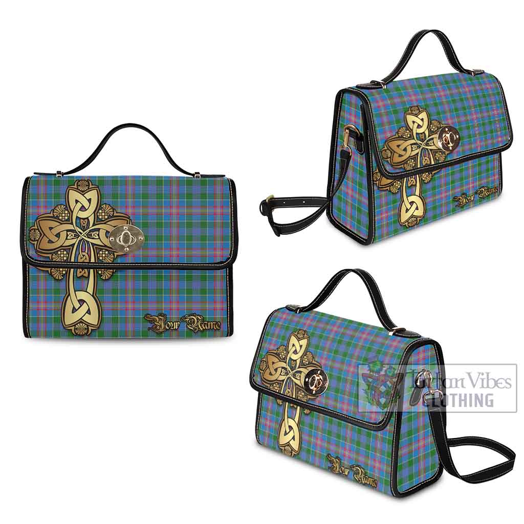 Tartan Vibes Clothing Ralston Tartan Waterproof Canvas Bag Golden Thistle Celtic Cross Style