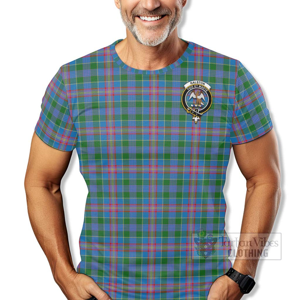 Tartan Vibes Clothing Ralston Tartan T-Shirt with Family Crest Celtic Skull Style