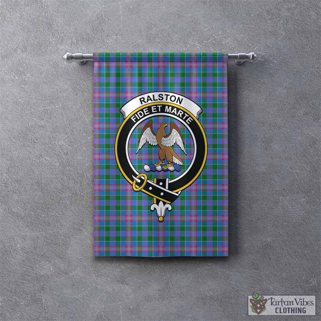 Ralston Tartan Gonfalon, Tartan Banner with Family Crest