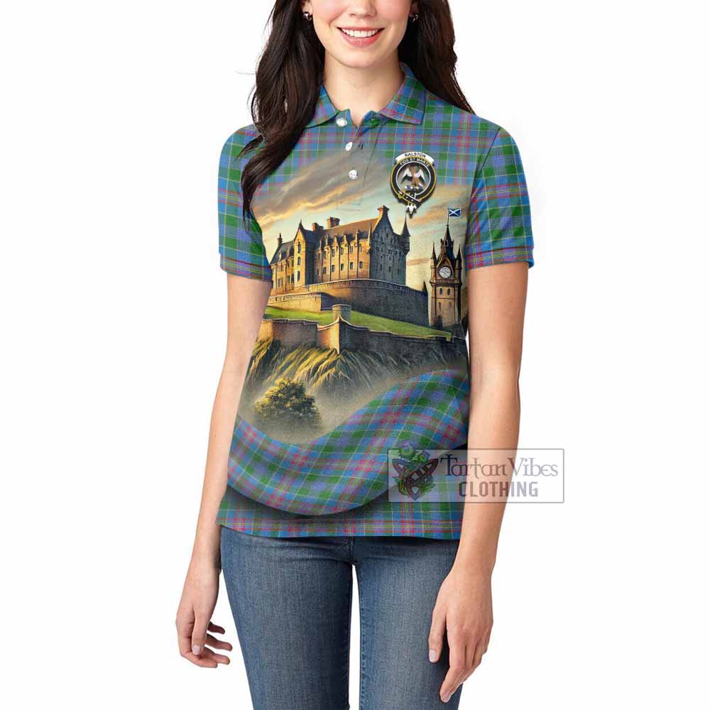 Ralston Tartan Family Crest Women's Polo Shirt with Scottish Ancient Castle Style - Tartan Vibes Clothing