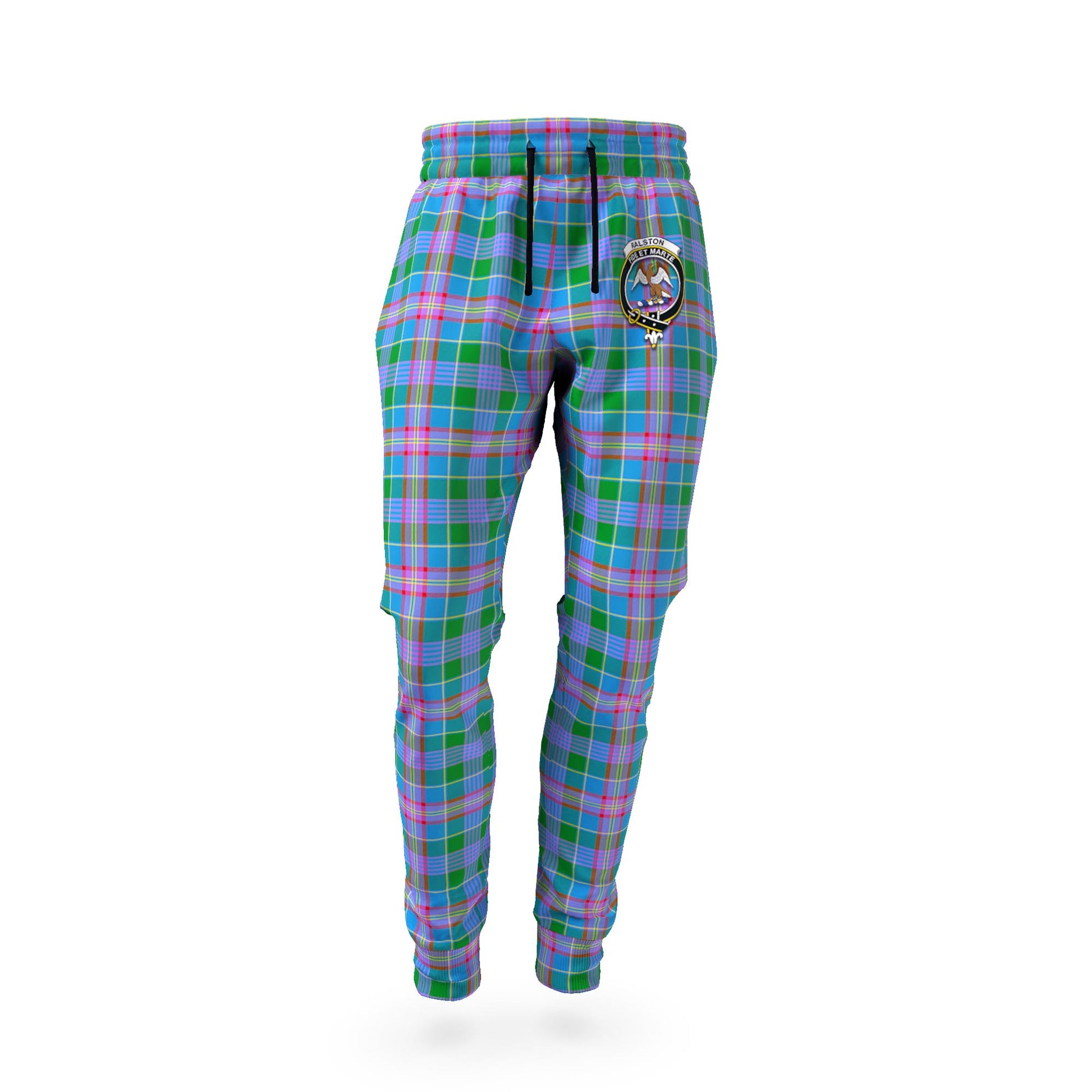 Ralston Tartan Joggers Pants with Family Crest - Tartan Vibes Clothing