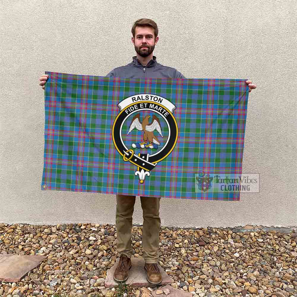 Tartan Vibes Clothing Ralston Tartan House Flag with Family Crest