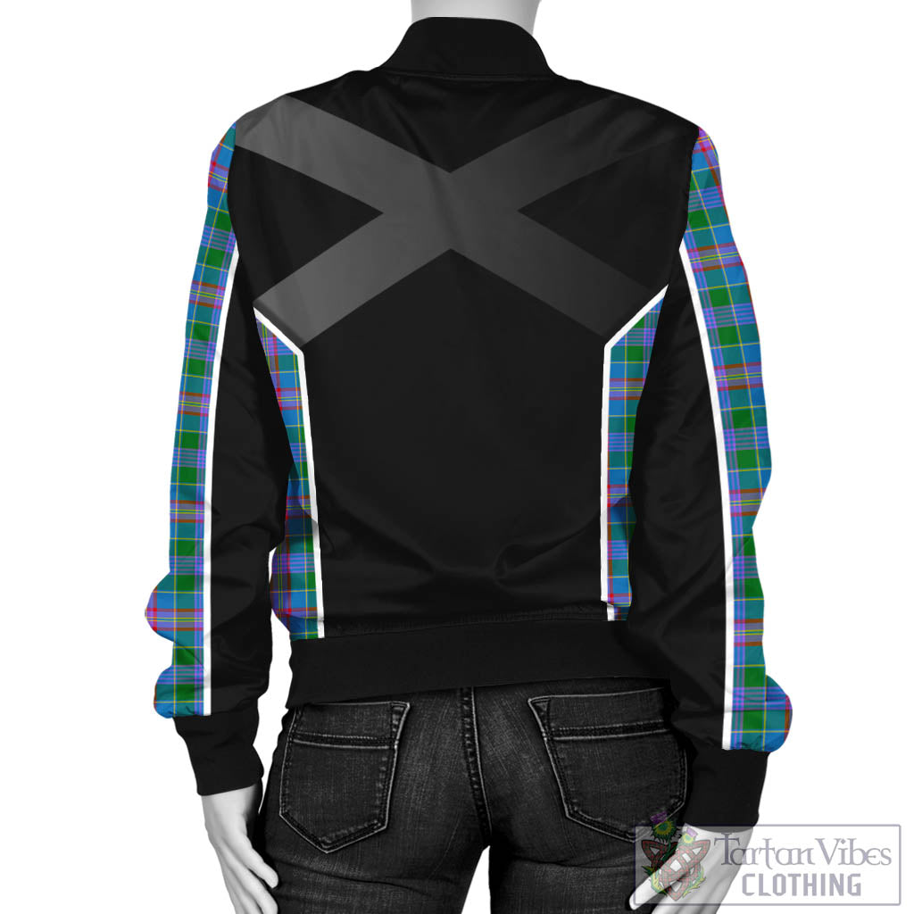 Tartan Vibes Clothing Ralston Tartan Bomber Jacket with Family Crest and Scottish Thistle Vibes Sport Style