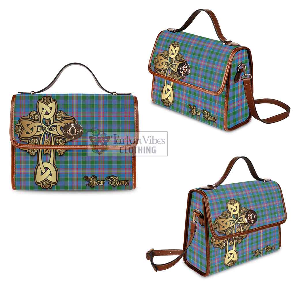 Tartan Vibes Clothing Ralston Tartan Waterproof Canvas Bag Golden Thistle Celtic Cross Style