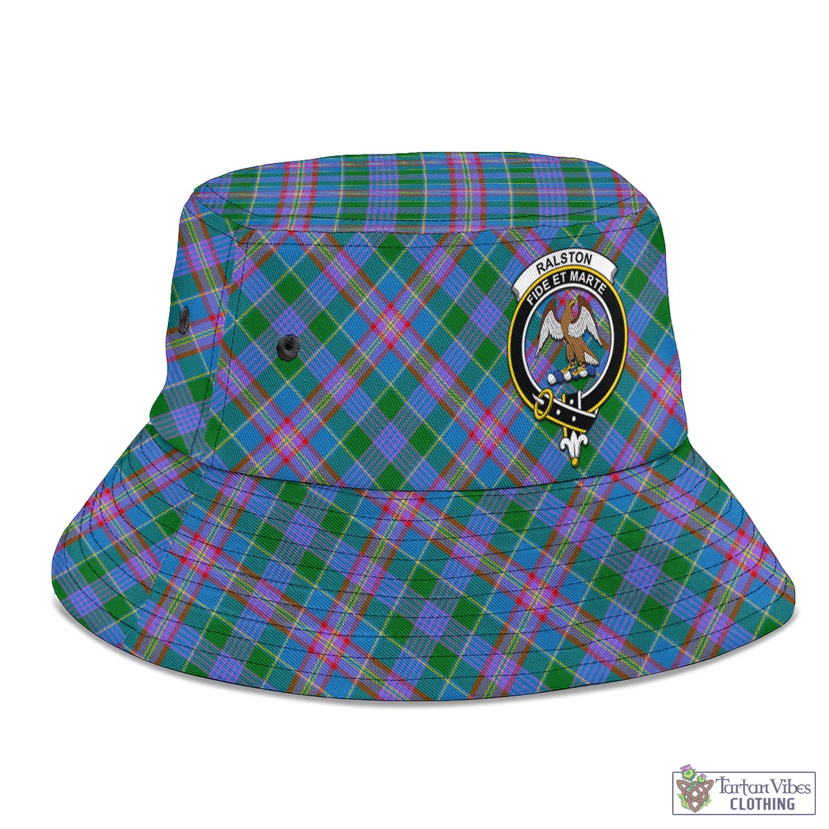 Tartan Vibes Clothing Ralston Tartan Bucket Hat with Family Crest