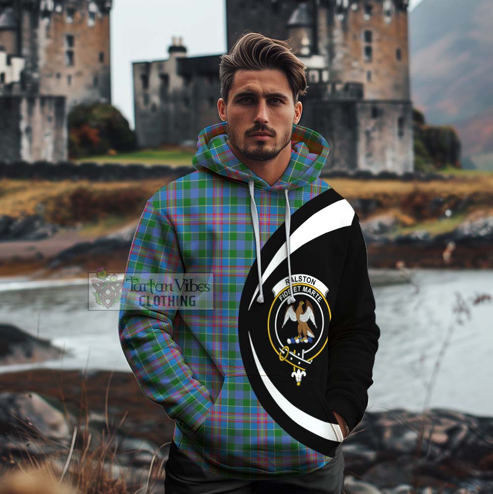 Tartan Vibes Clothing Ralston Tartan Cotton Hoodie with Family Crest Circle Style