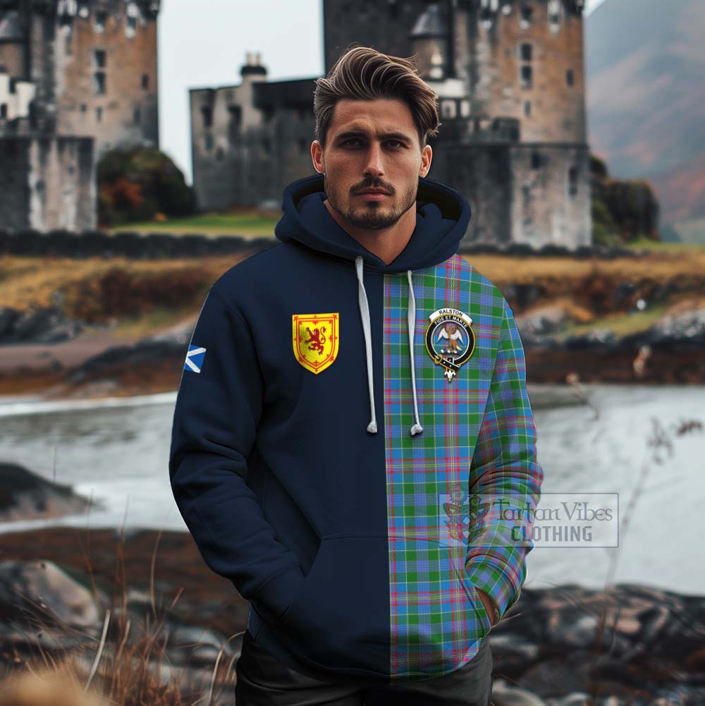 Tartan Vibes Clothing Ralston Tartan Cotton Hoodie Alba with Scottish Lion Royal Arm Half Style