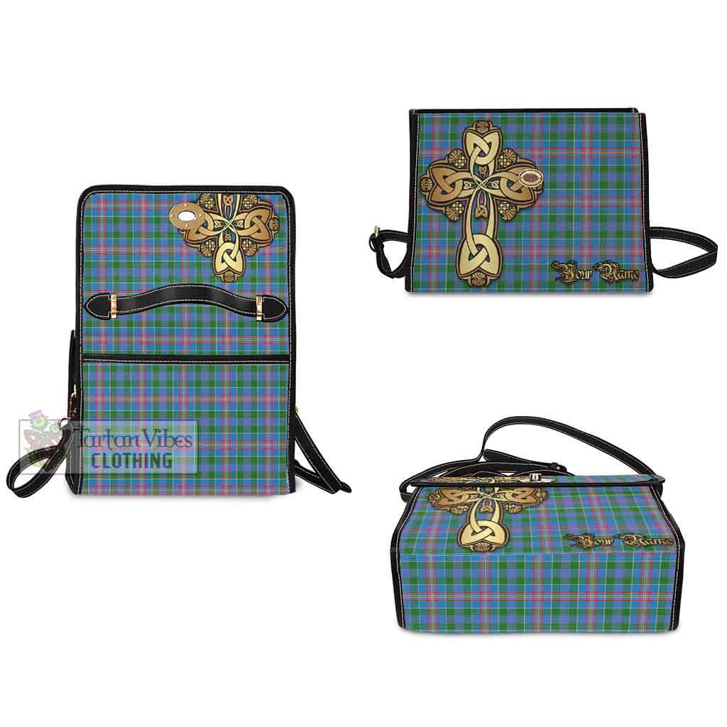 Tartan Vibes Clothing Ralston Tartan Waterproof Canvas Bag Golden Thistle Celtic Cross Style