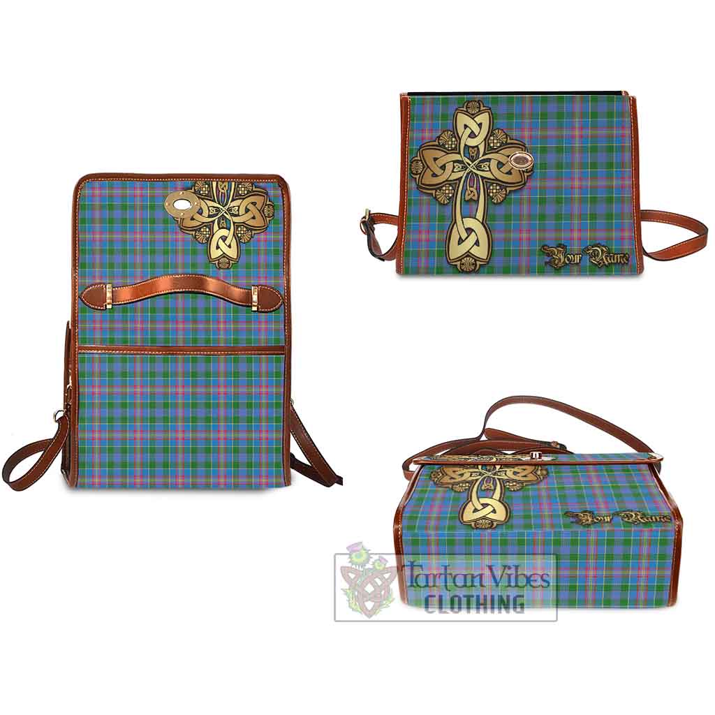 Tartan Vibes Clothing Ralston Tartan Waterproof Canvas Bag Golden Thistle Celtic Cross Style