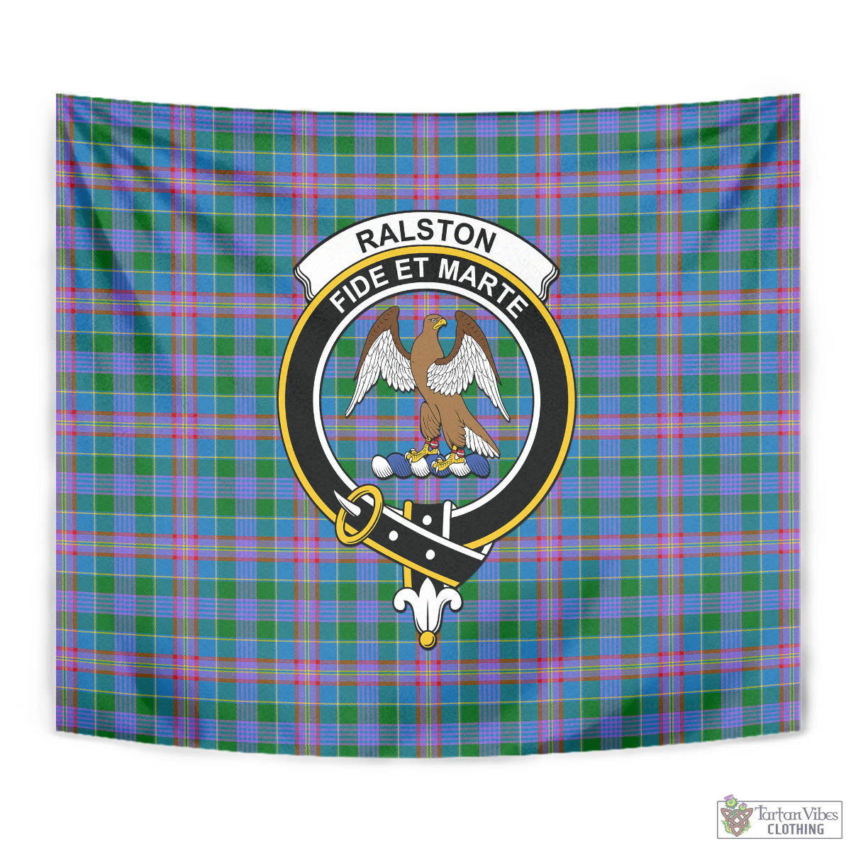 Tartan Vibes Clothing Ralston Tartan Tapestry Wall Hanging and Home Decor for Room with Family Crest