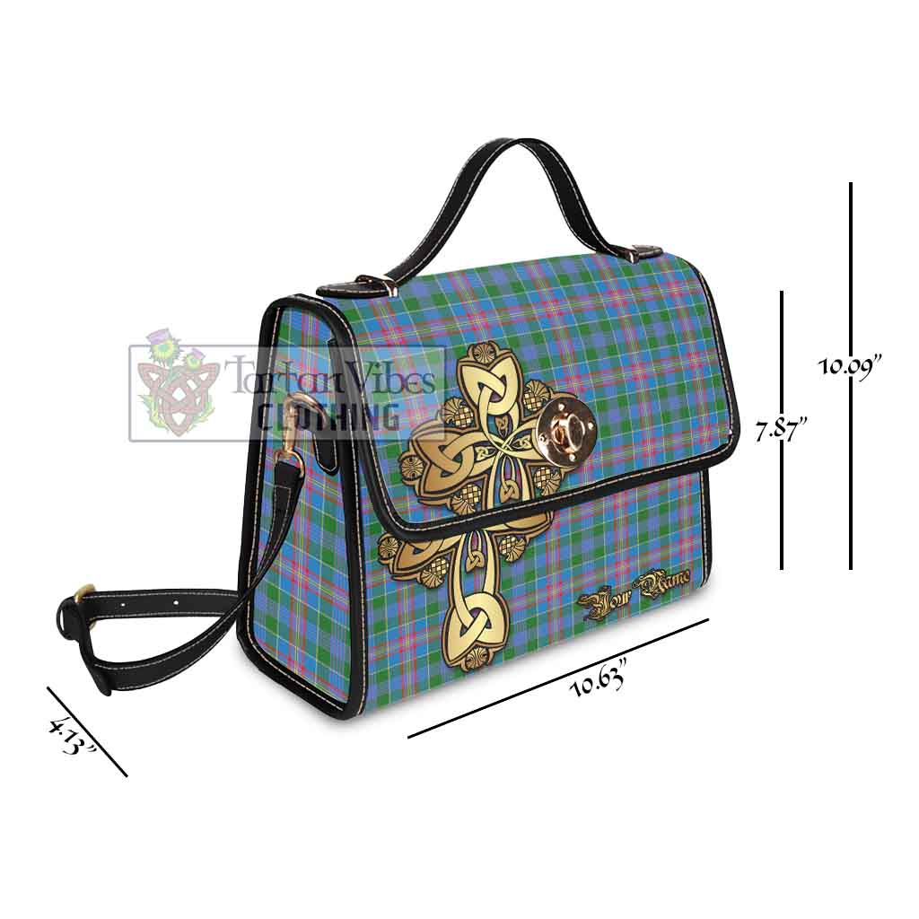 Tartan Vibes Clothing Ralston Tartan Waterproof Canvas Bag Golden Thistle Celtic Cross Style