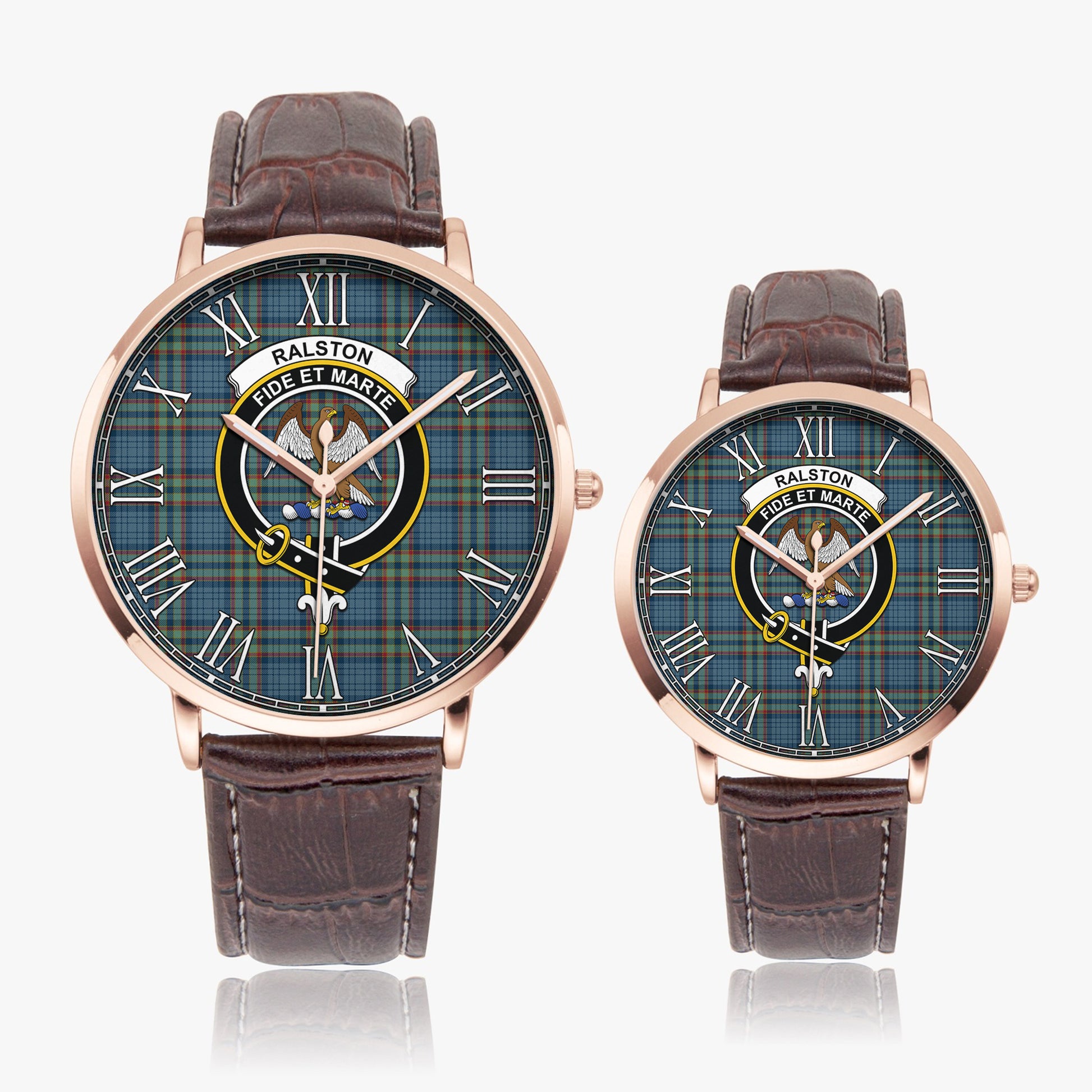 Ralston UK Tartan Family Crest Leather Strap Quartz Watch - Tartanvibesclothing