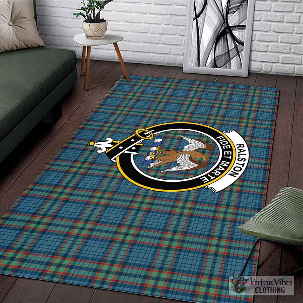 Tartan Vibes Clothing Ralston UK Tartan Area Rug with Family Crest