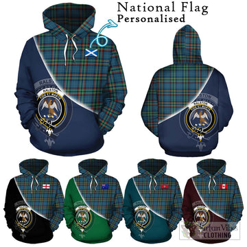 Ralston UK Tartan Hoodie with Personalised National Flag and Family Crest Half Style