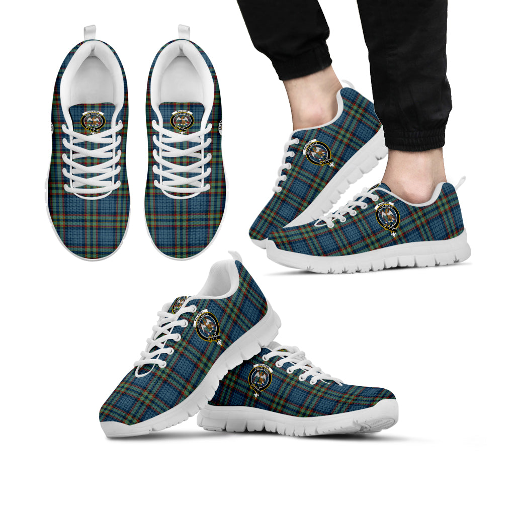 Ralston UK Tartan Sneakers with Family Crest Kid's Sneakers - Tartan Vibes Clothing