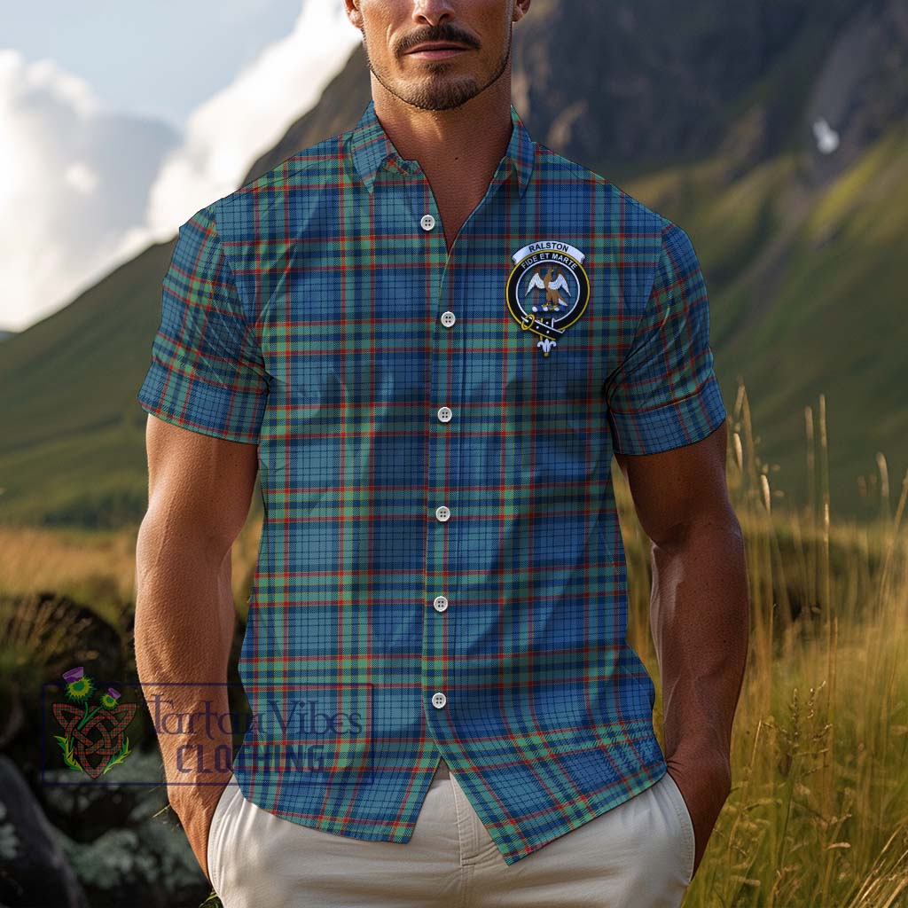 Tartan Vibes Clothing Ralston UK Tartan Cotton Hawaiian Shirt with Family Crest