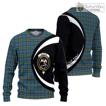 Ralston UK Tartan Knitted Sweater with Family Crest Circle Style
