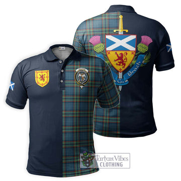 Ralston UK Tartan Polo Shirt Alba with Scottish Lion Royal Arm Half Style