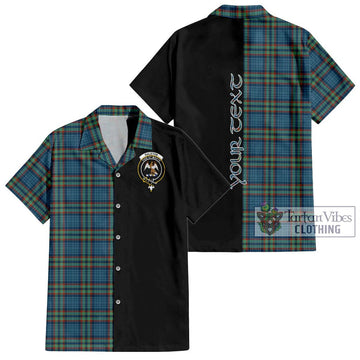 Ralston UK Tartan Short Sleeve Button Shirt with Family Crest and Half Of Me Style