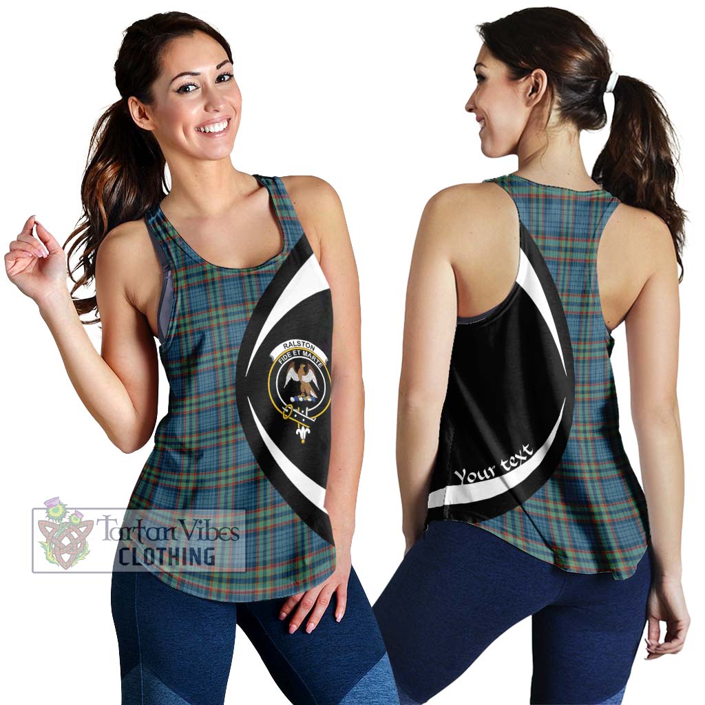 Ralston UK Tartan Women's Racerback Tanks with Family Crest Circle Style 4XL - Tartan Vibes Clothing