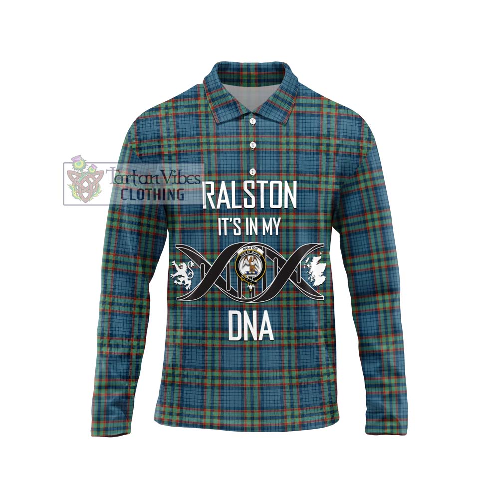 Ralston UK Tartan Long Sleeve Polo Shirt with Family Crest DNA In Me Style Unisex - Tartanvibesclothing Shop