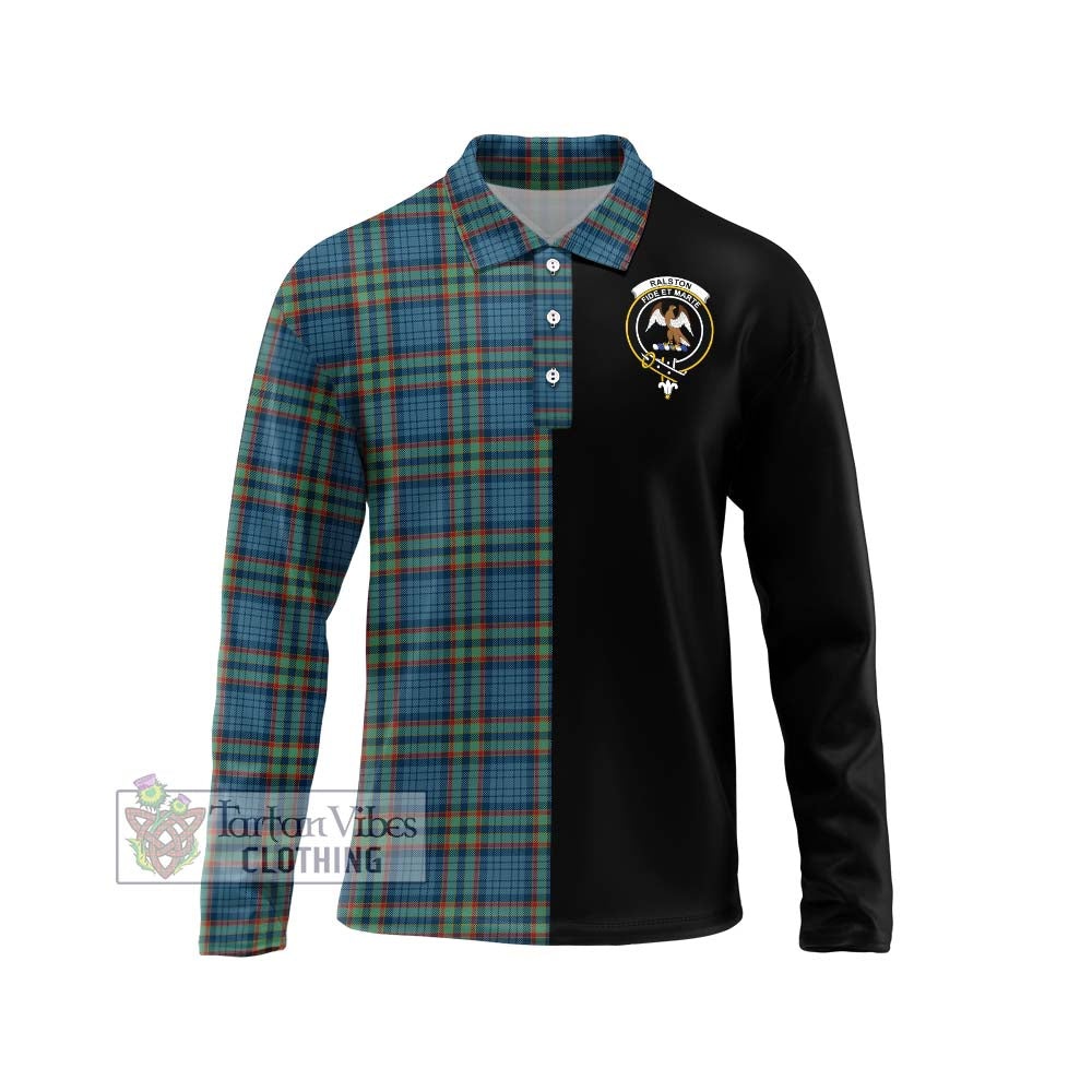 Ralston UK Tartan Long Sleeve Polo Shirt with Family Crest and Half Of Me Style Unisex - Tartanvibesclothing Shop