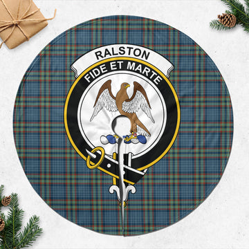 Ralston UK Tartan Christmas Tree Skirt with Family Crest