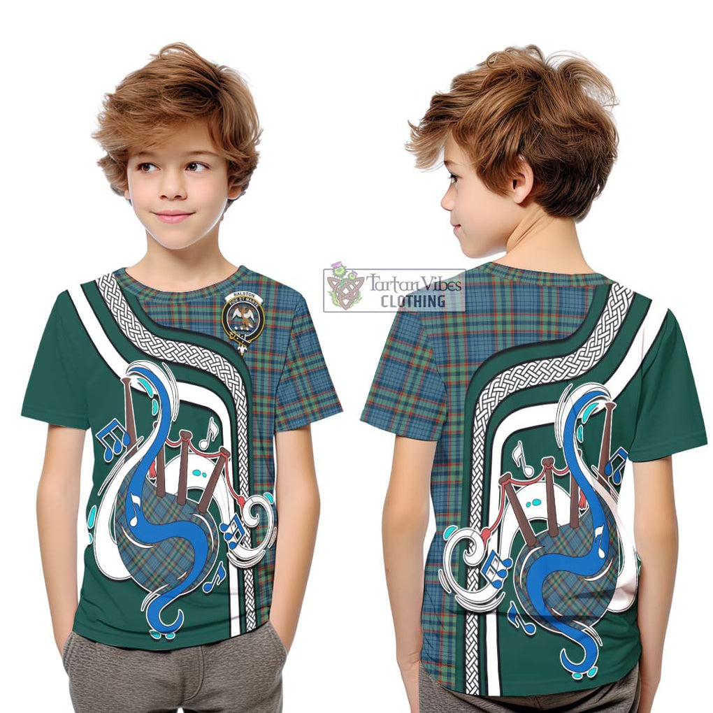 Tartan Vibes Clothing Ralston UK Tartan Kid T-Shirt with Epic Bagpipe Style