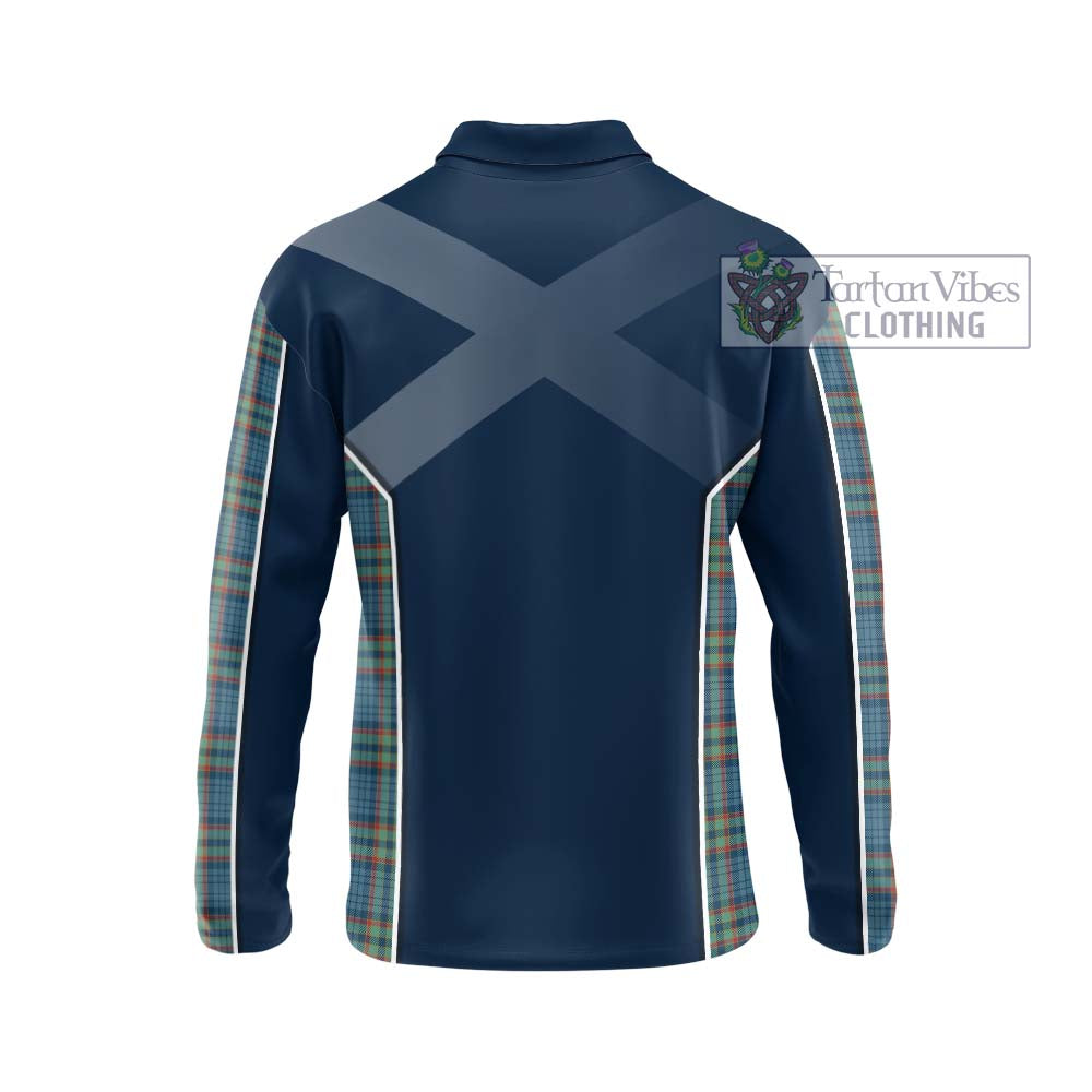 Ralston UK Tartan Long Sleeve Polo Shirt with Family Crest and Lion Rampant Vibes Sport Style - Tartan Vibes Clothing