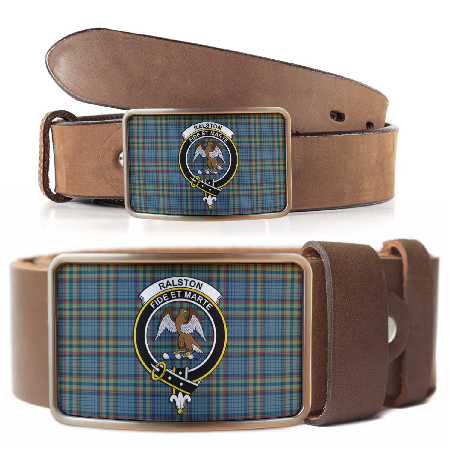 Ralston UK Tartan Belt Buckles with Family Crest - Tartanvibesclothing Shop