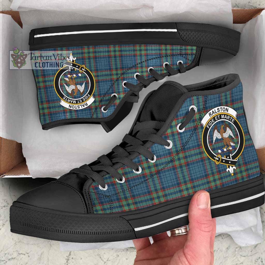 Tartan Vibes Clothing Ralston UK Tartan High Top Shoes with Family Crest