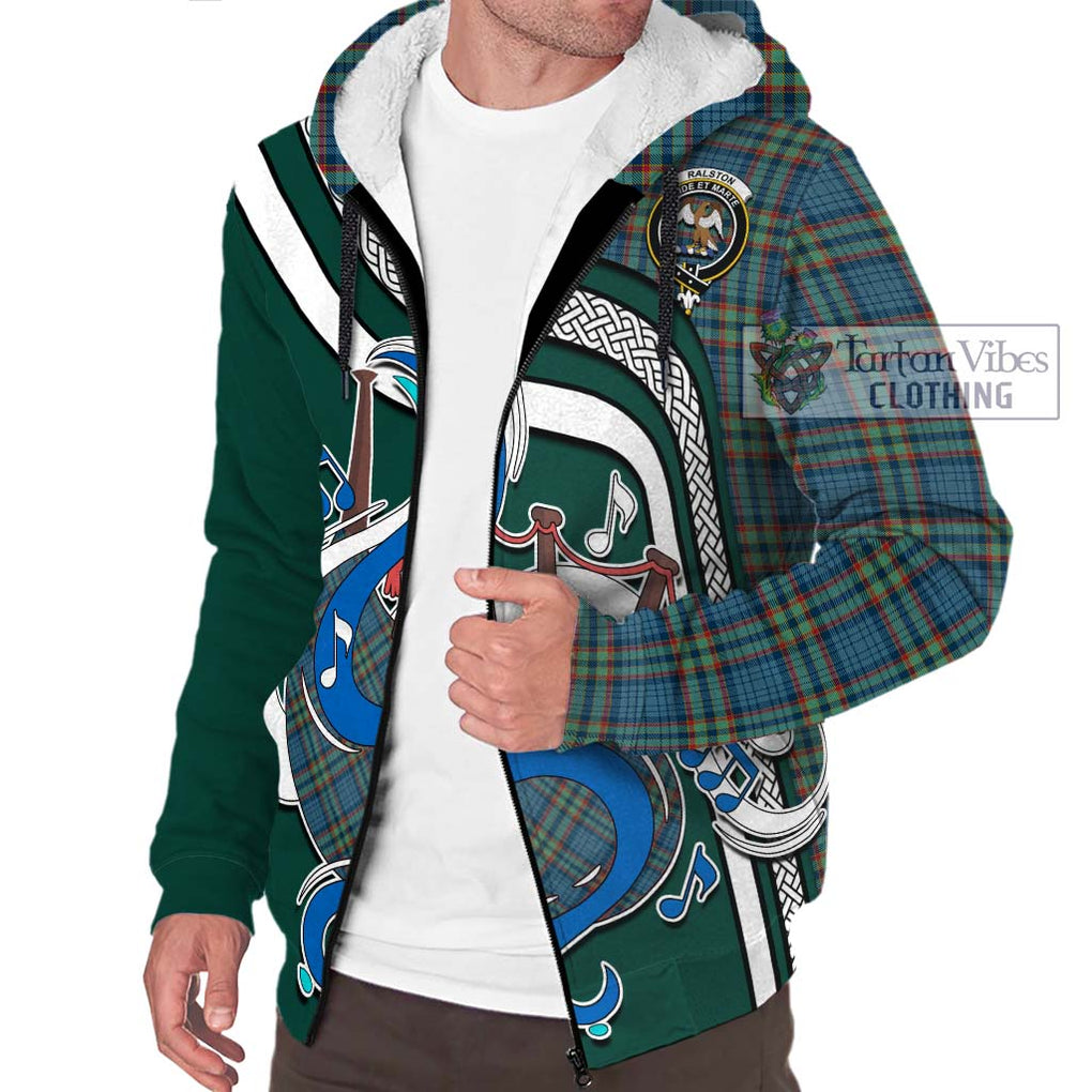 Ralston UK Tartan Sherpa Hoodie with Epic Bagpipe Style Unisex - Tartanvibesclothing Shop