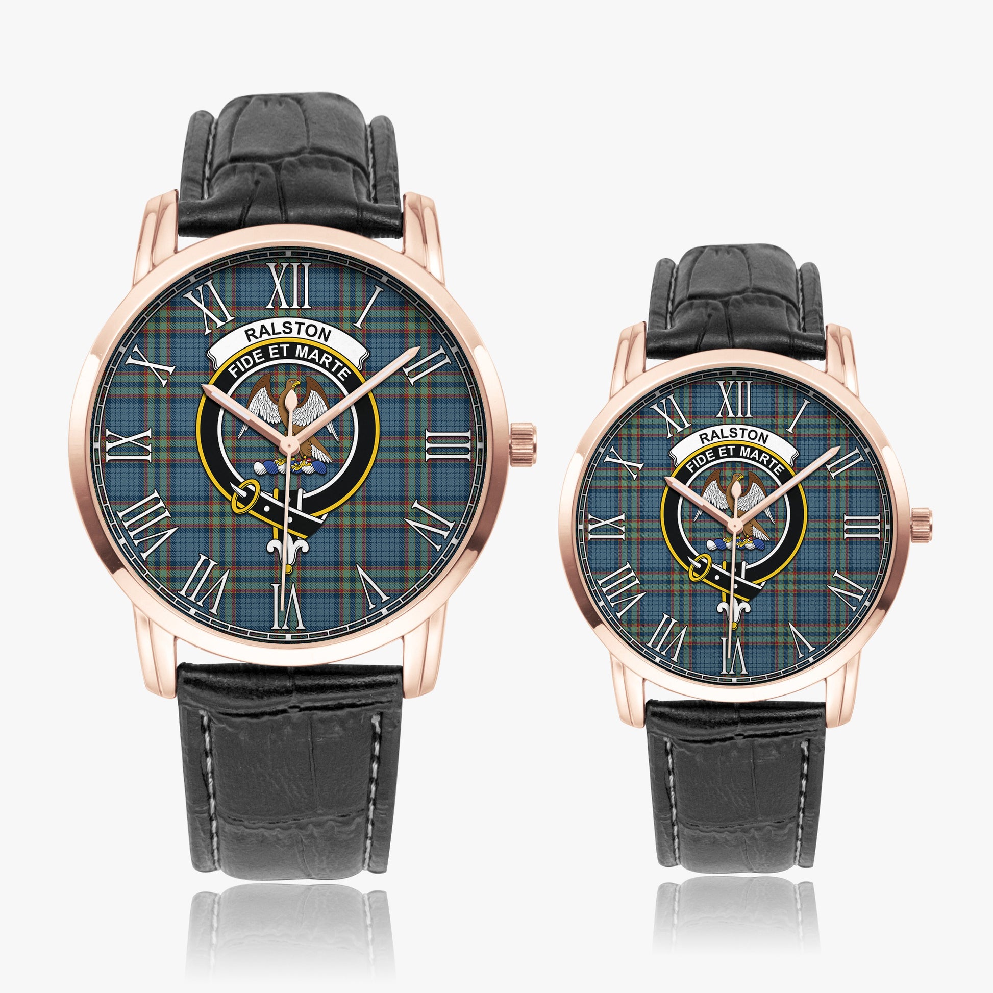 Ralston UK Tartan Family Crest Leather Strap Quartz Watch - Tartanvibesclothing