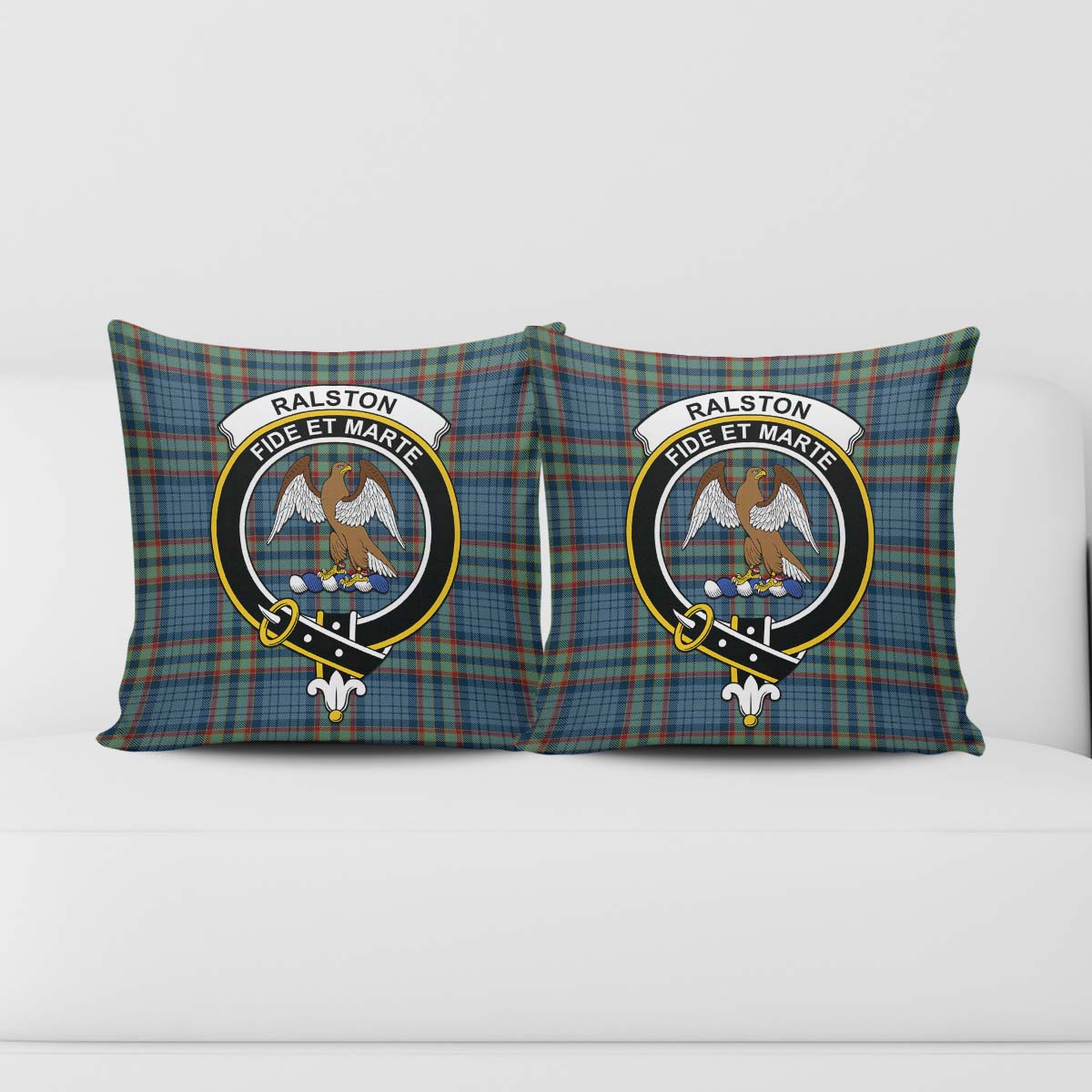 Ralston UK Tartan Pillow Cover with Family Crest - Tartanvibesclothing