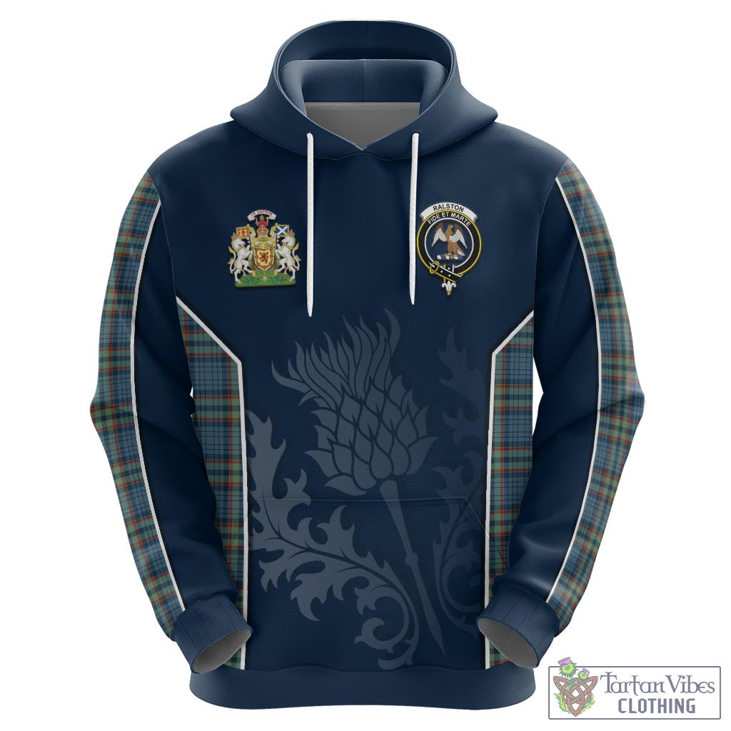 Tartan Vibes Clothing Ralston UK Tartan Hoodie with Family Crest and Scottish Thistle Vibes Sport Style