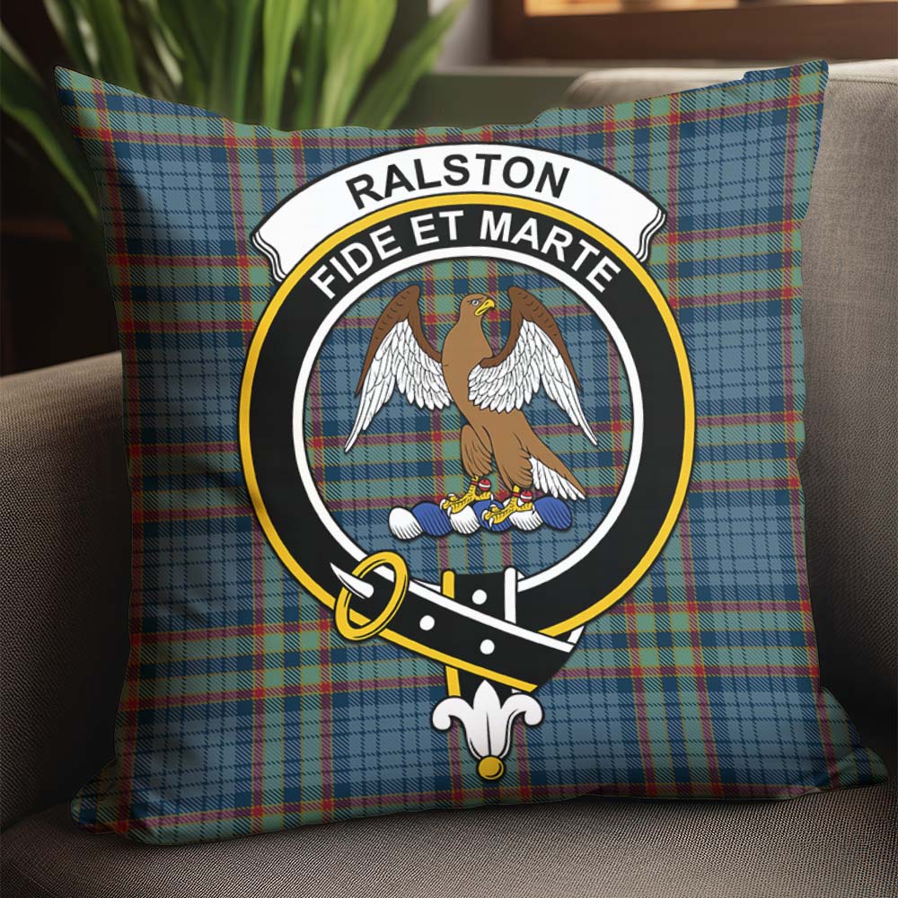 Ralston UK Tartan Pillow Cover with Family Crest - Tartanvibesclothing